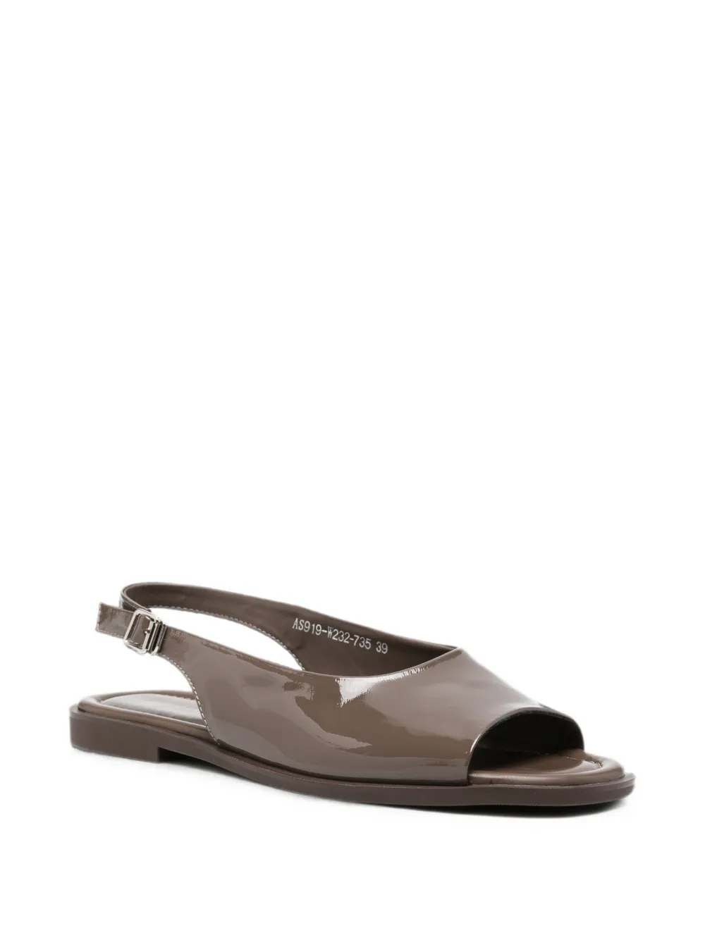SERGIO MORETTI FIRENZE patent-finish slingback sandals Bruin