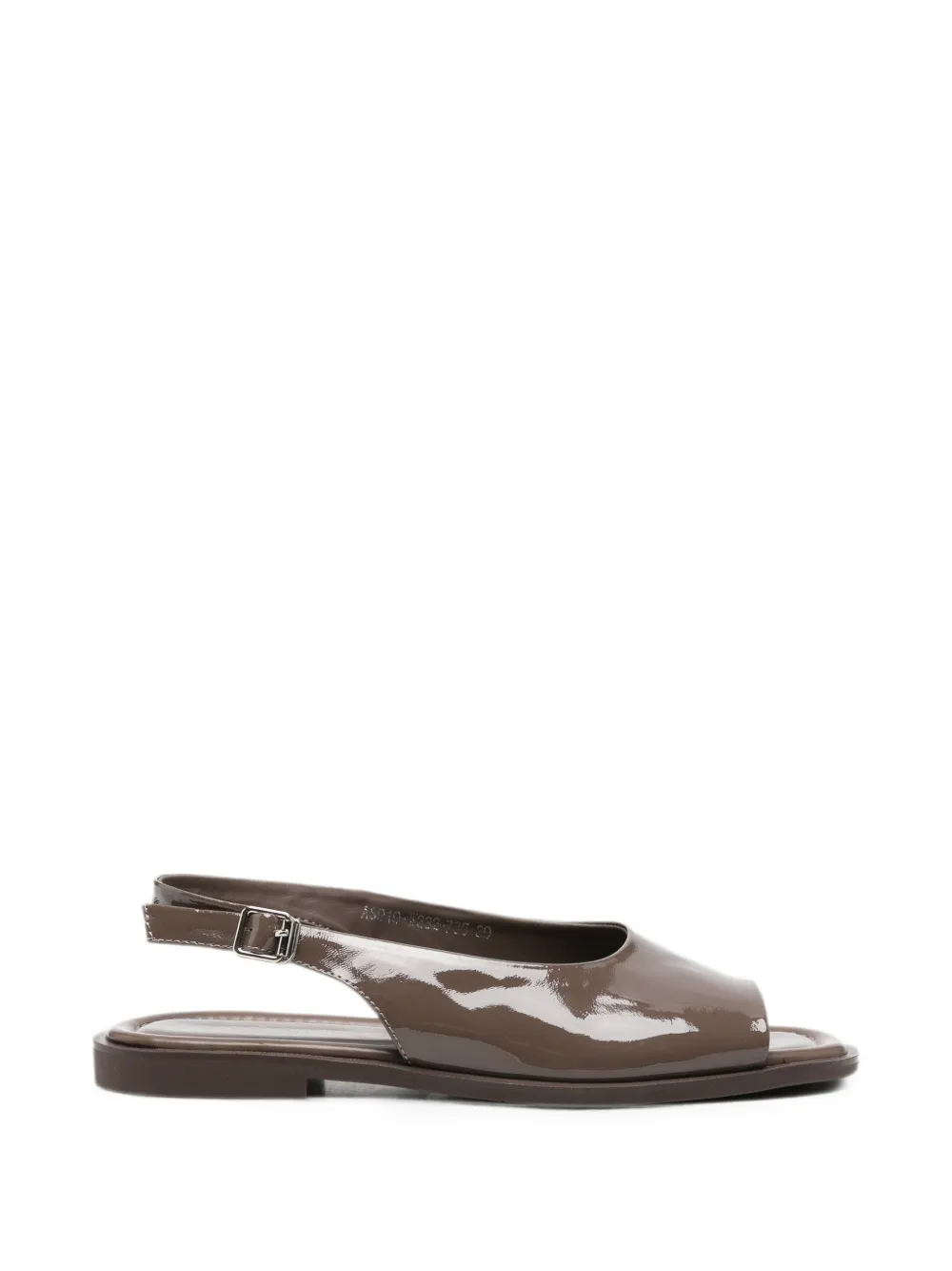 SERGIO MORETTI FIRENZE patent-finish slingback sandals - Marrone