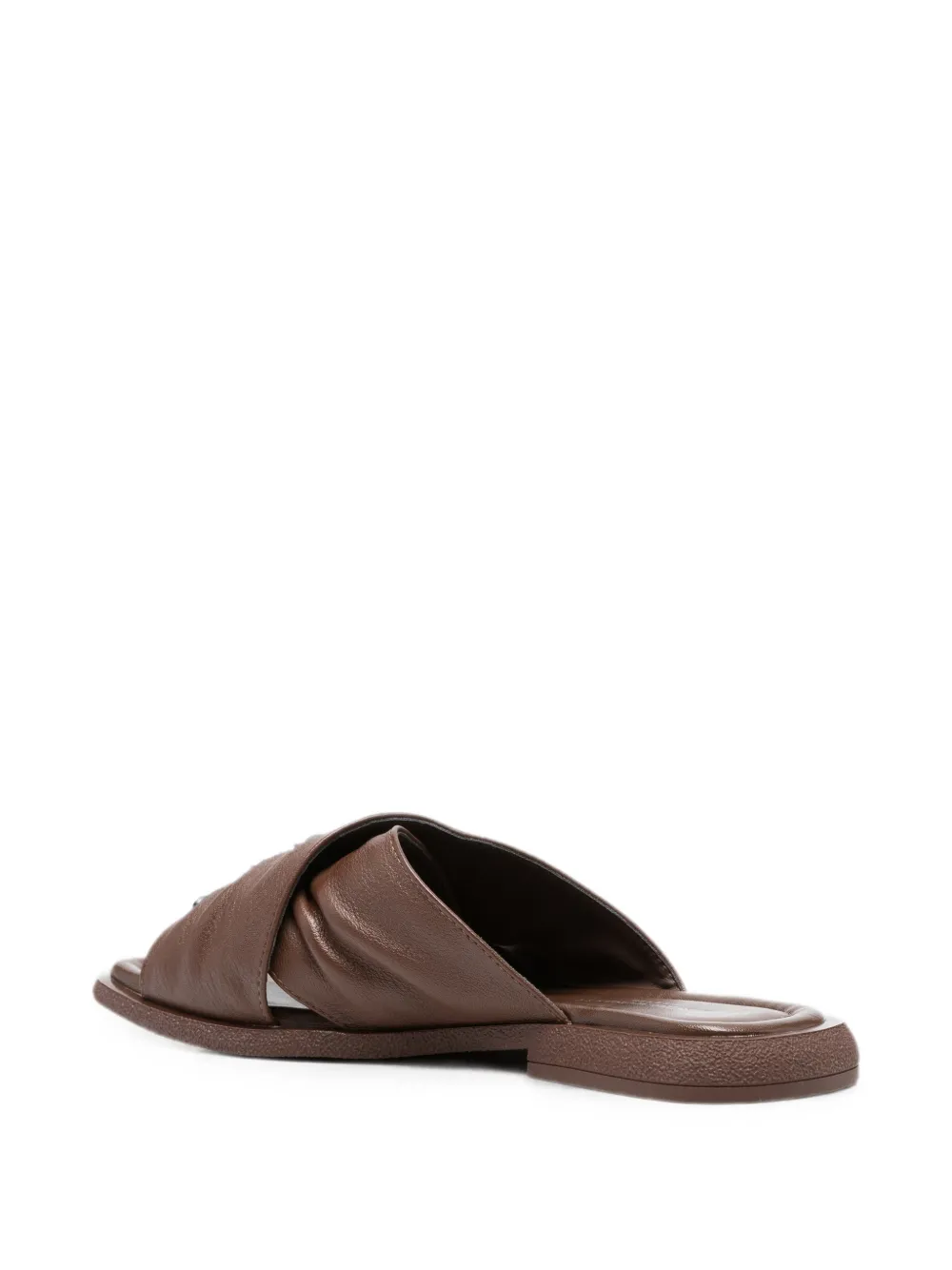 SERGIO MORETTI FIRENZE crossover-strap ruched sandals Bruin