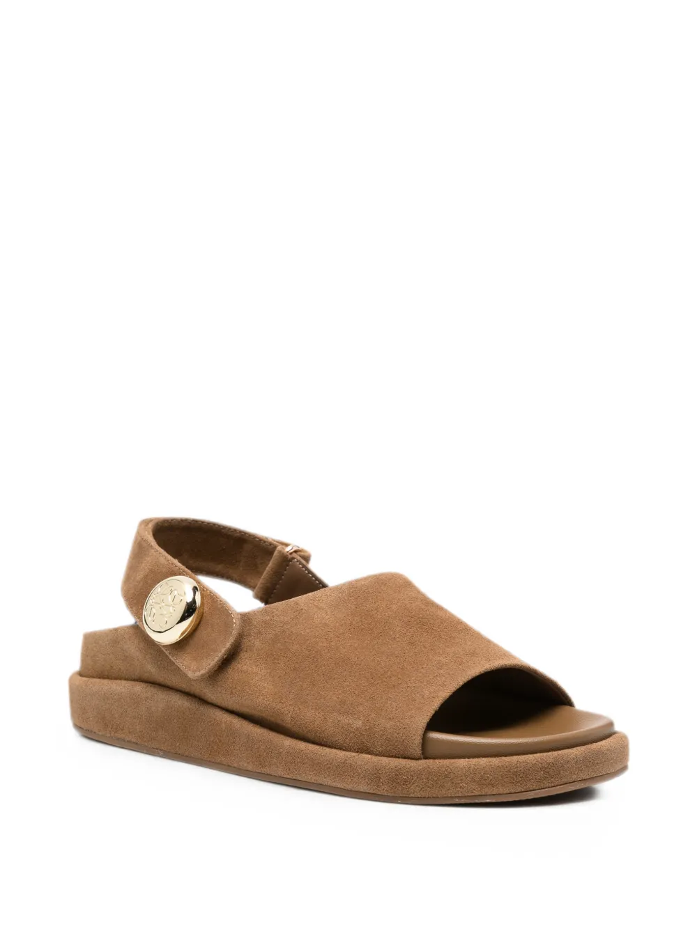 SERGIO MORETTI FIRENZE button-detail slingback sandals Bruin