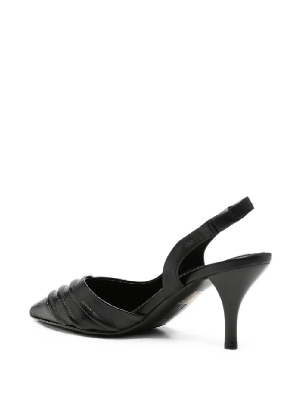 SERGIO MORETTI FIRENZE Slingback pumps met puntige neus en ruches Zwart