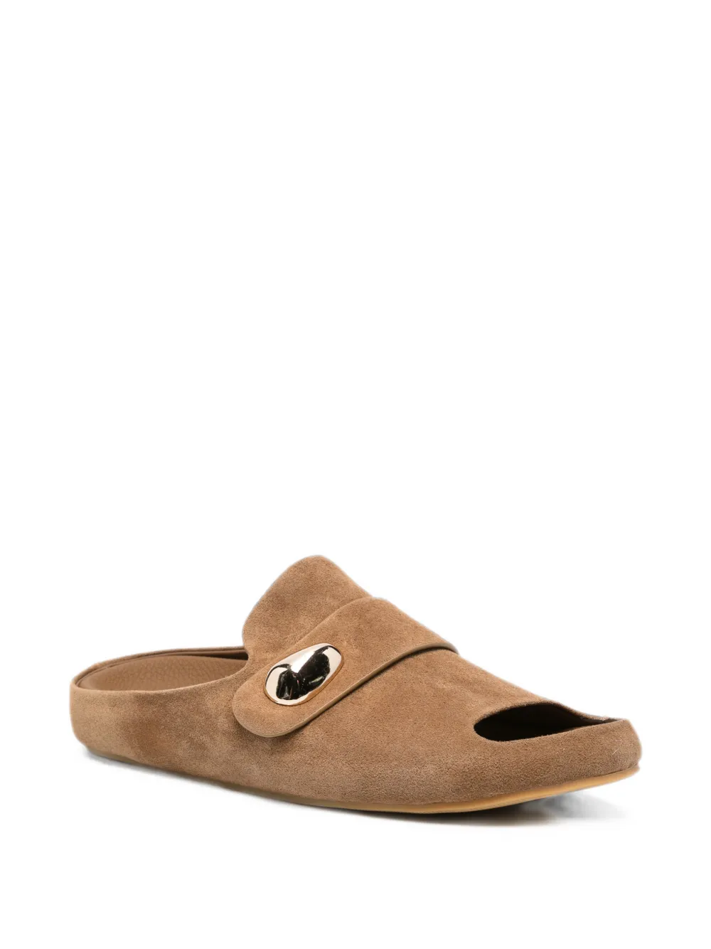 SERGIO MORETTI FIRENZE embellished peep-toe slippers Bruin