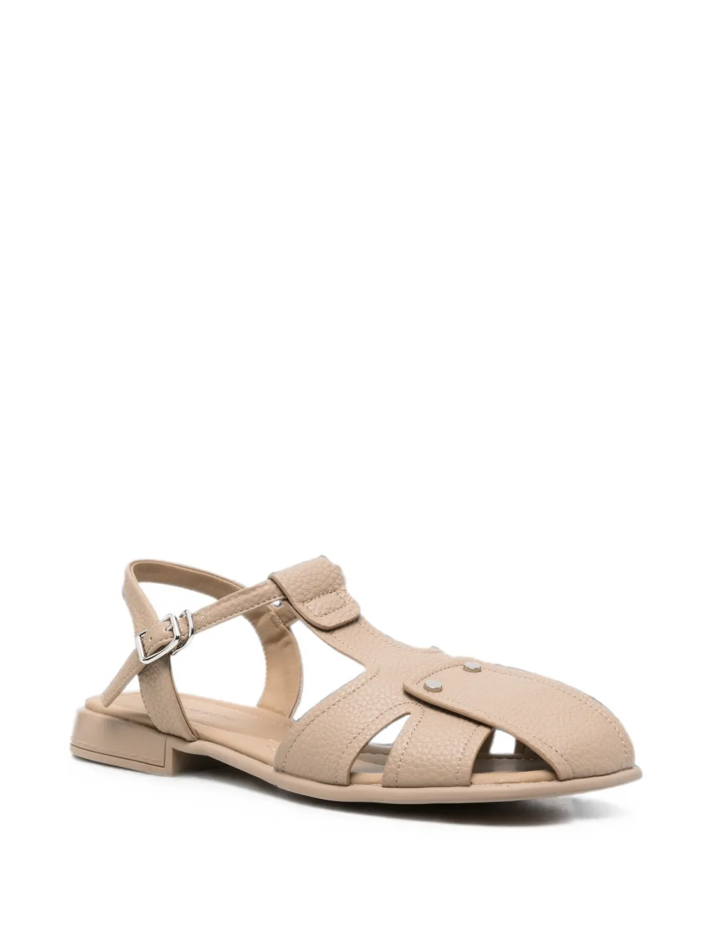 SERGIO MORETTI FIRENZE pebbled leather sandals Beige