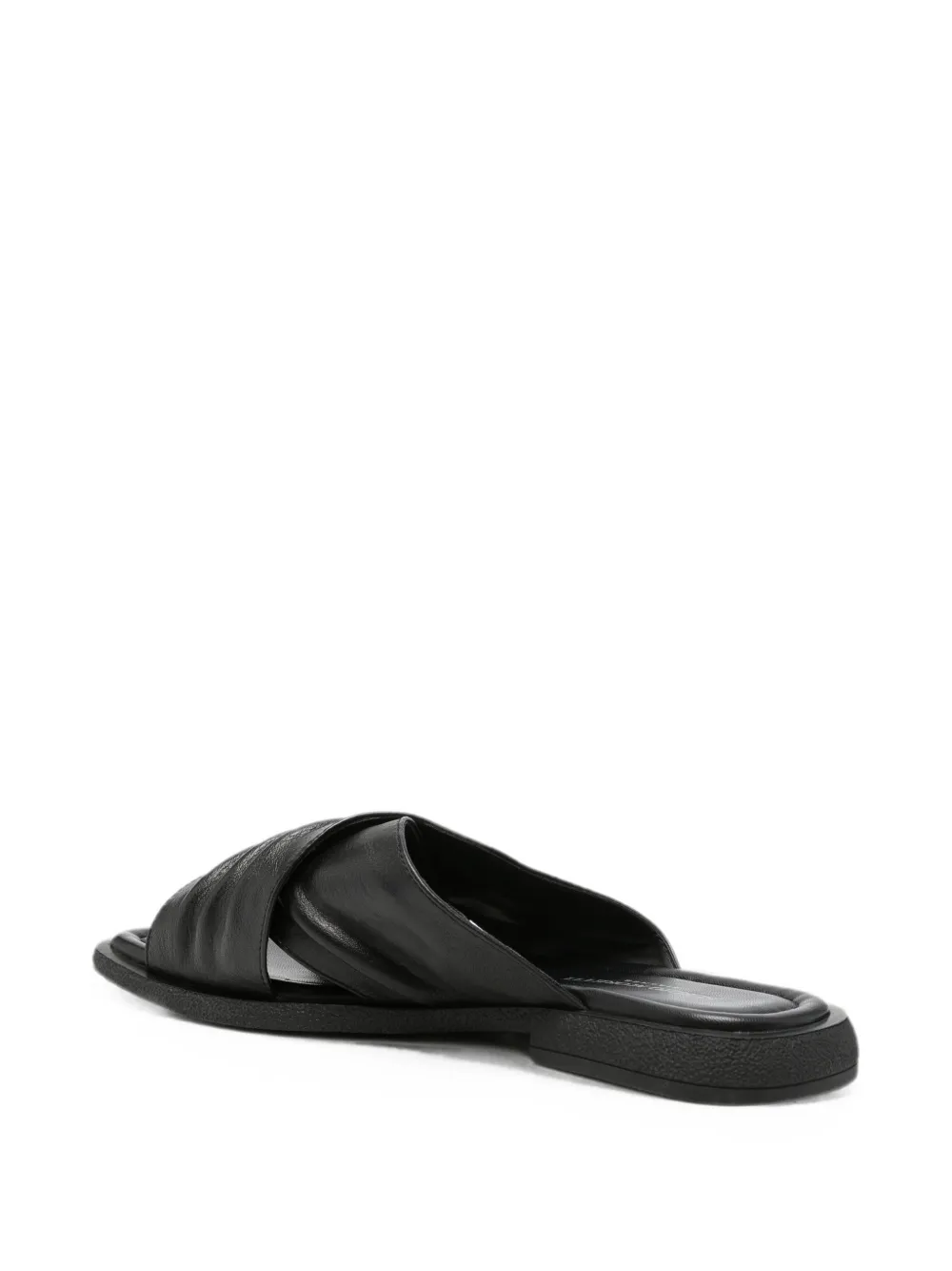 SERGIO MORETTI FIRENZE Sandalen met gekruiste bandjes en ruches Zwart