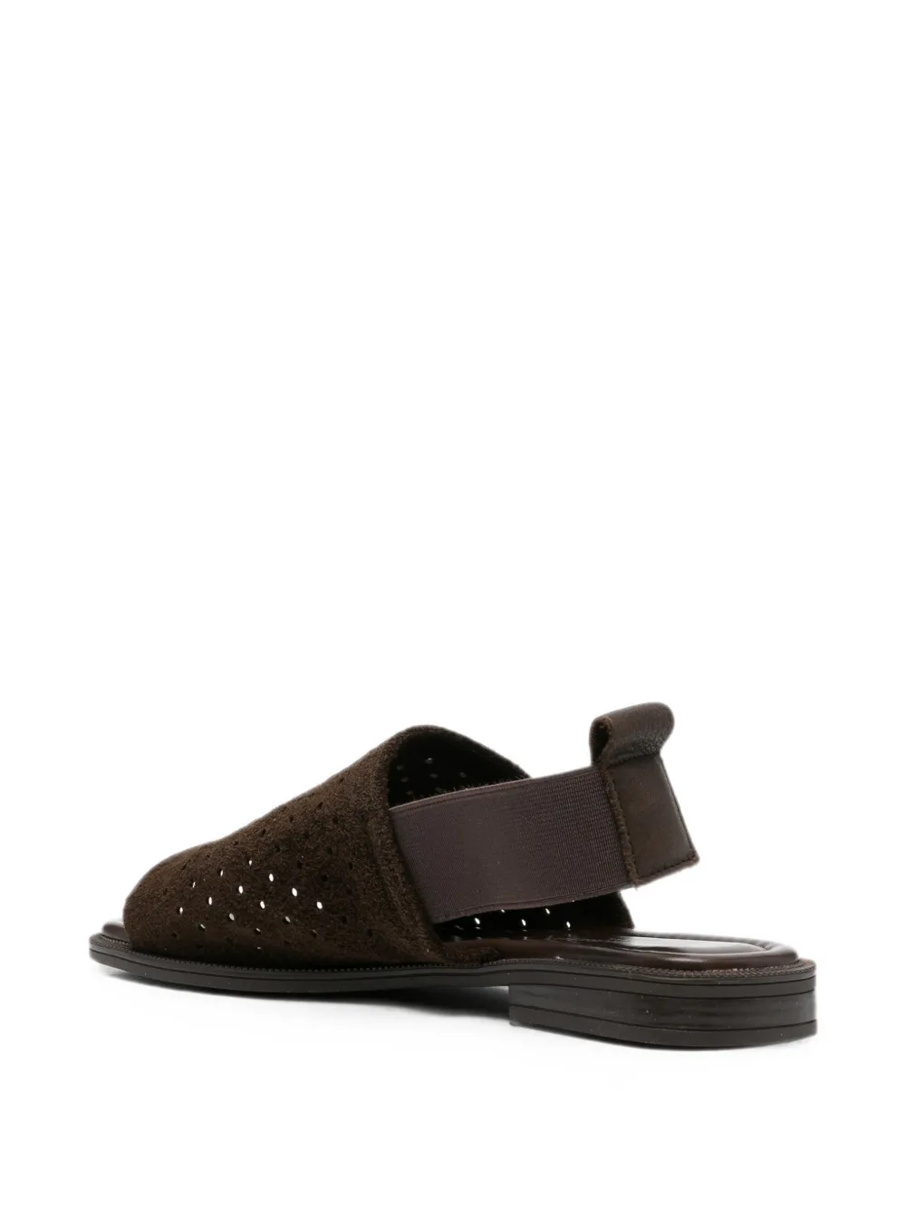 SERGIO MORETTI FIRENZE perforated-suede slingback sandals Bruin