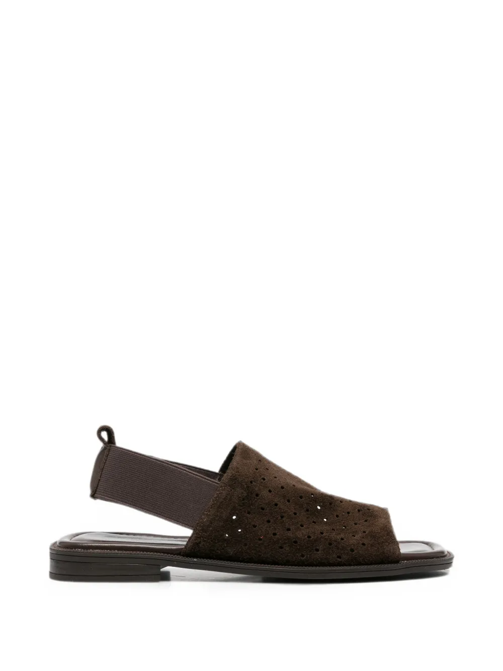 SERGIO MORETTI FIRENZE perforated-suede slingback sandals - Marrone