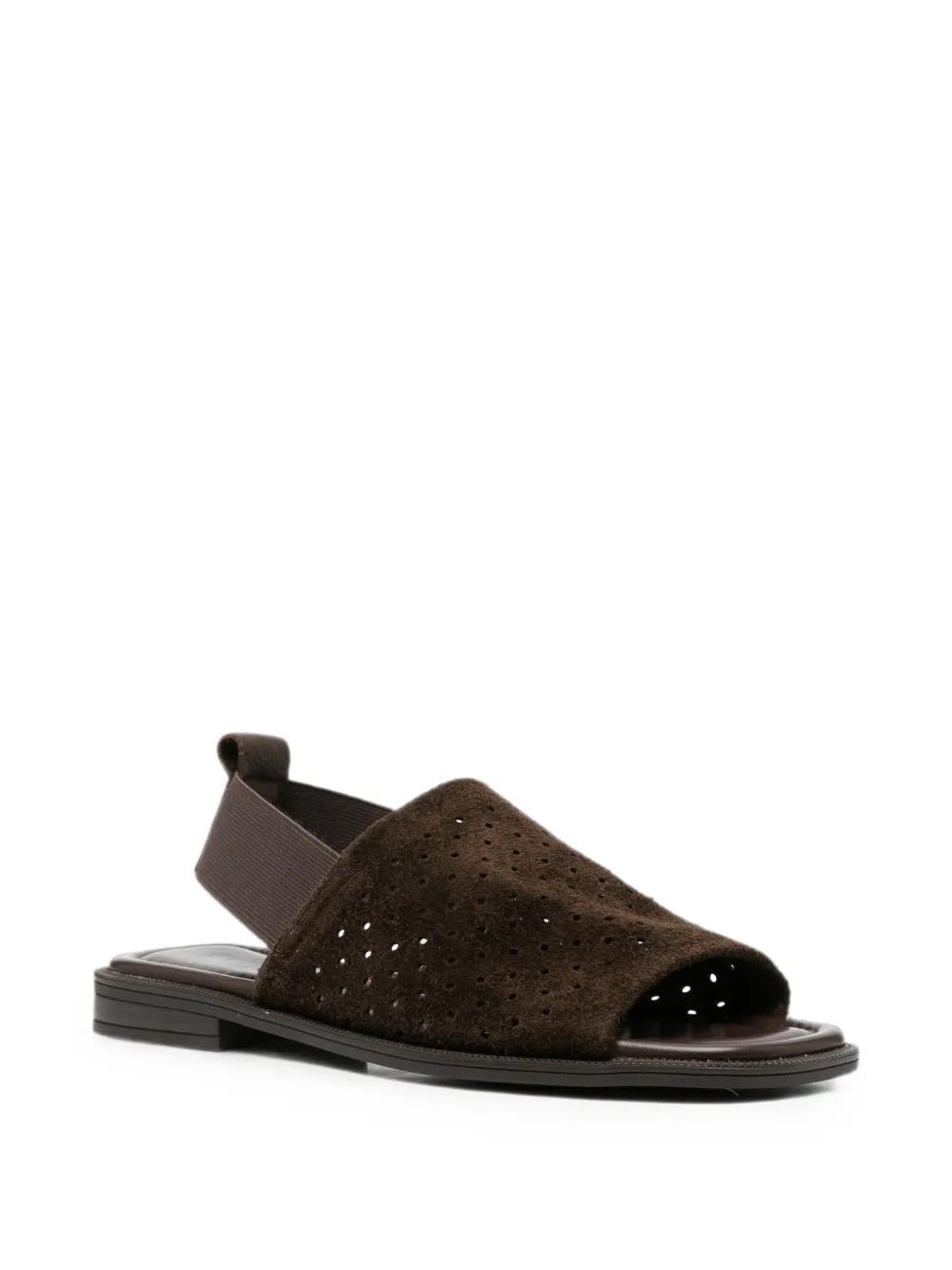 SERGIO MORETTI FIRENZE perforated-suede slingback sandals Bruin