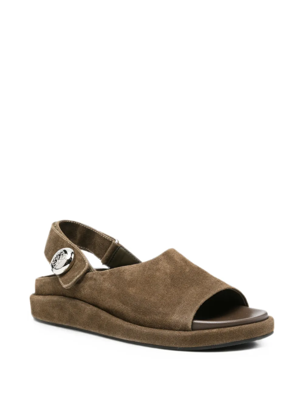 SERGIO MORETTI FIRENZE suede slingback sandals Bruin