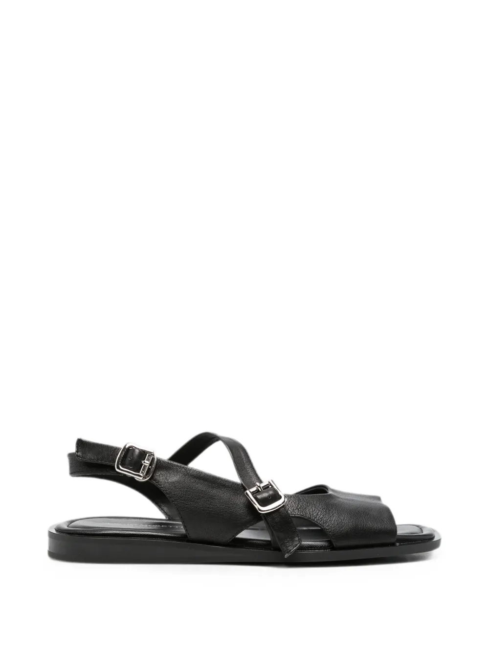 SERGIO MORETTI FIRENZE buckle-fastening slingback sandals - Nero