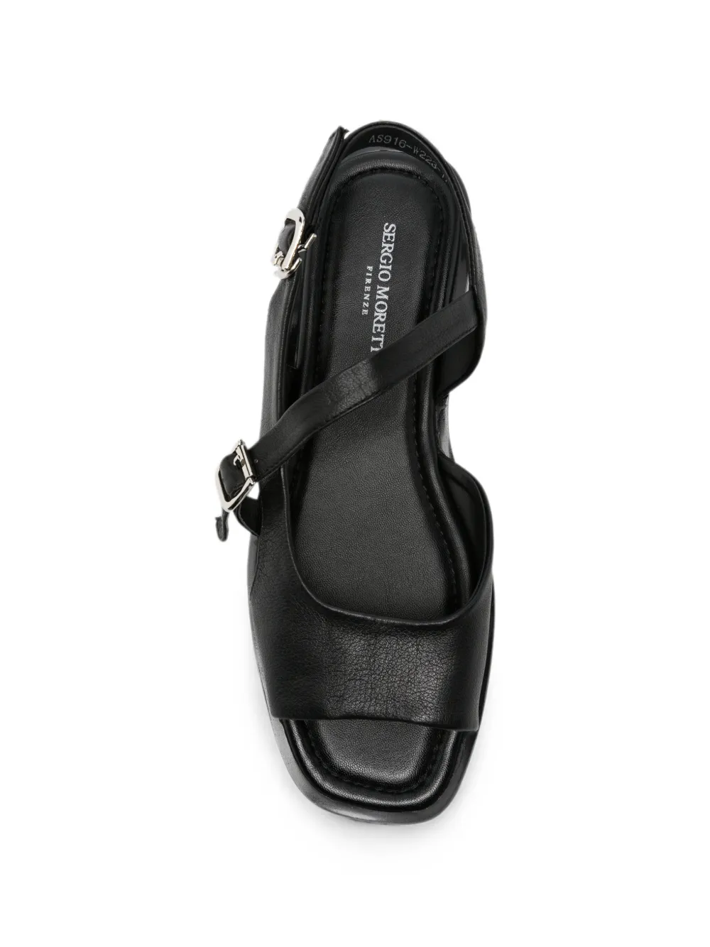 SERGIO MORETTI FIRENZE buckle-fastening slingback sandals Zwart
