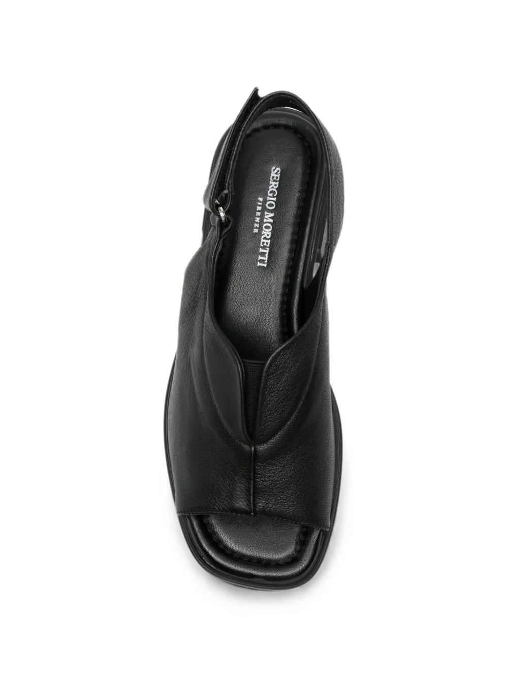 SERGIO MORETTI FIRENZE touch-strap slingback sandals Zwart