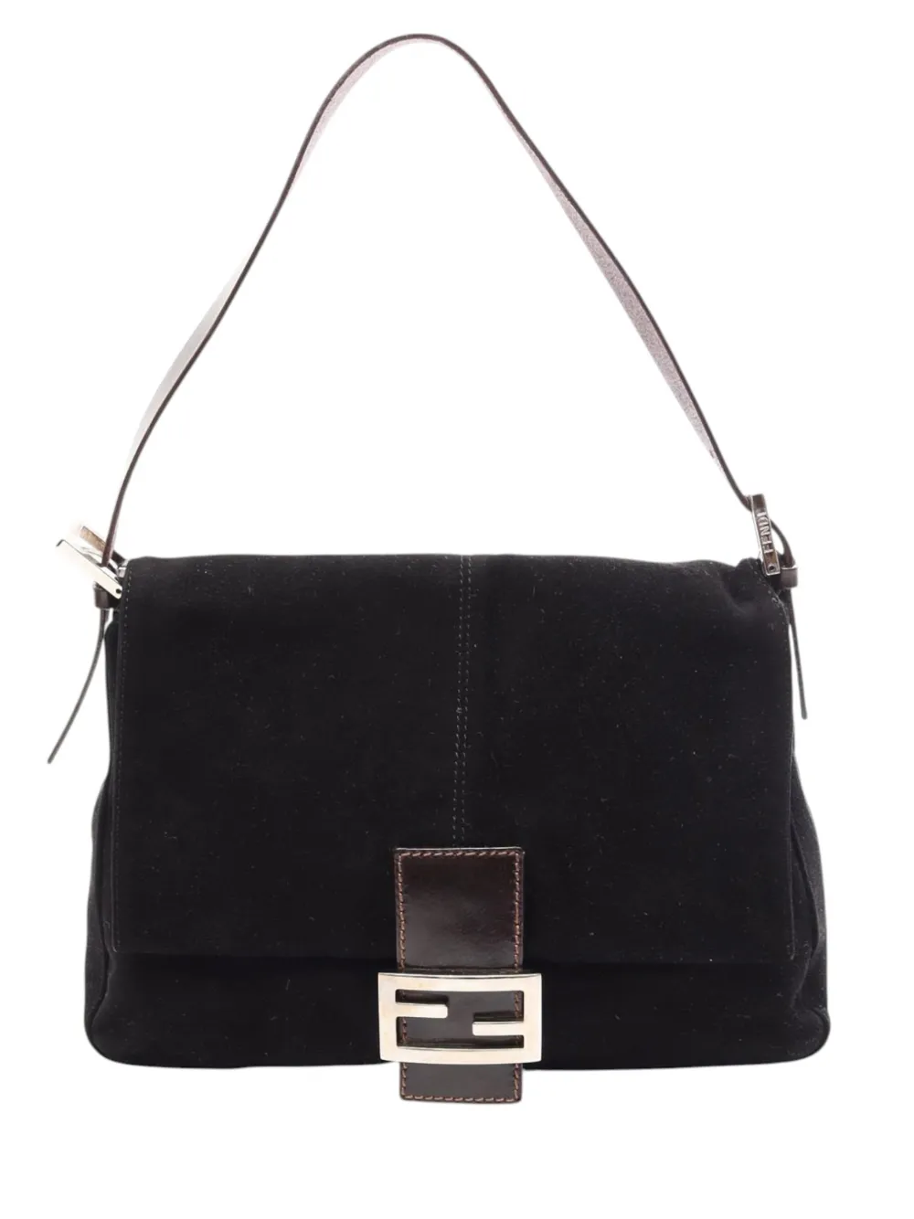 Fendi Pre-Owned 2000-2010 Suede Mamma Forever shoulder bag - Black