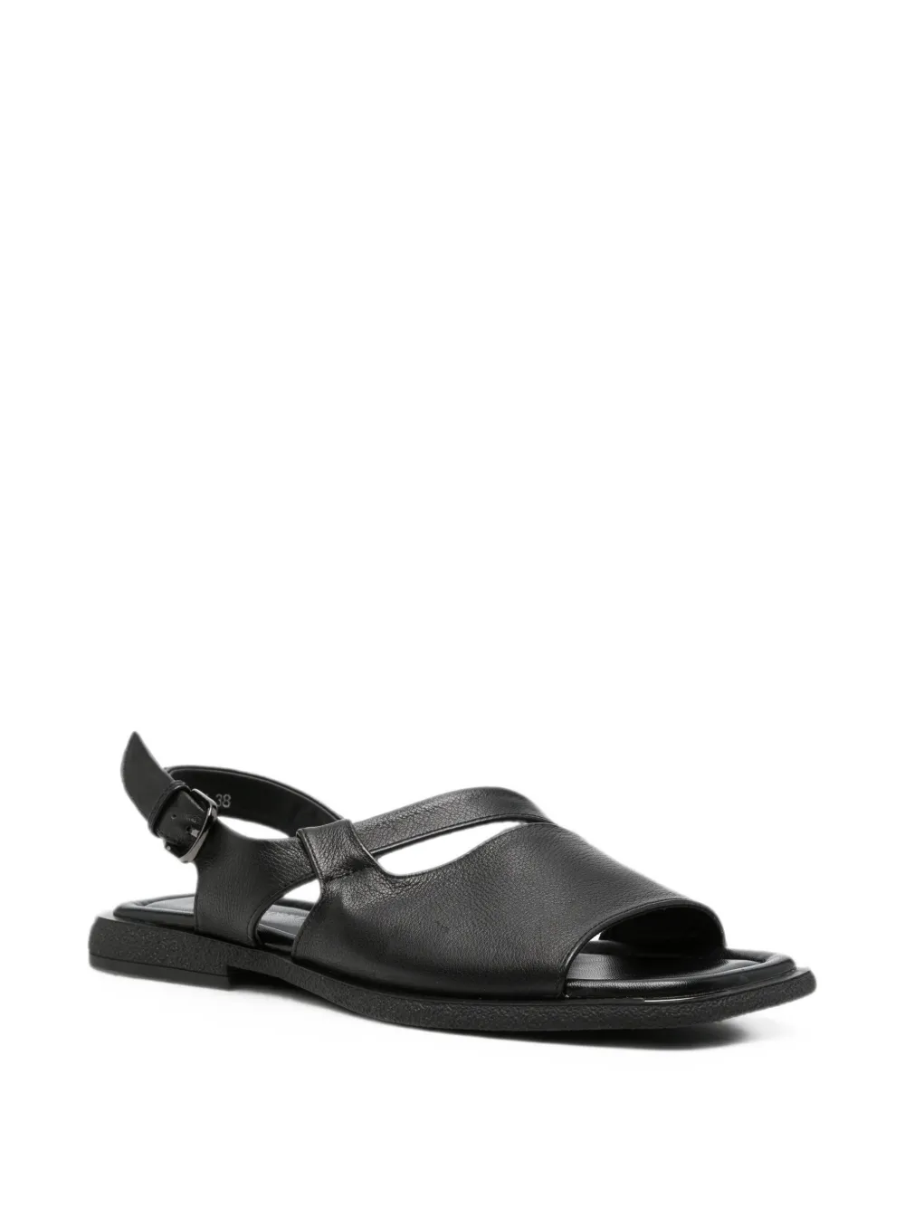 SERGIO MORETTI FIRENZE buckle-fastening leather sandals Zwart