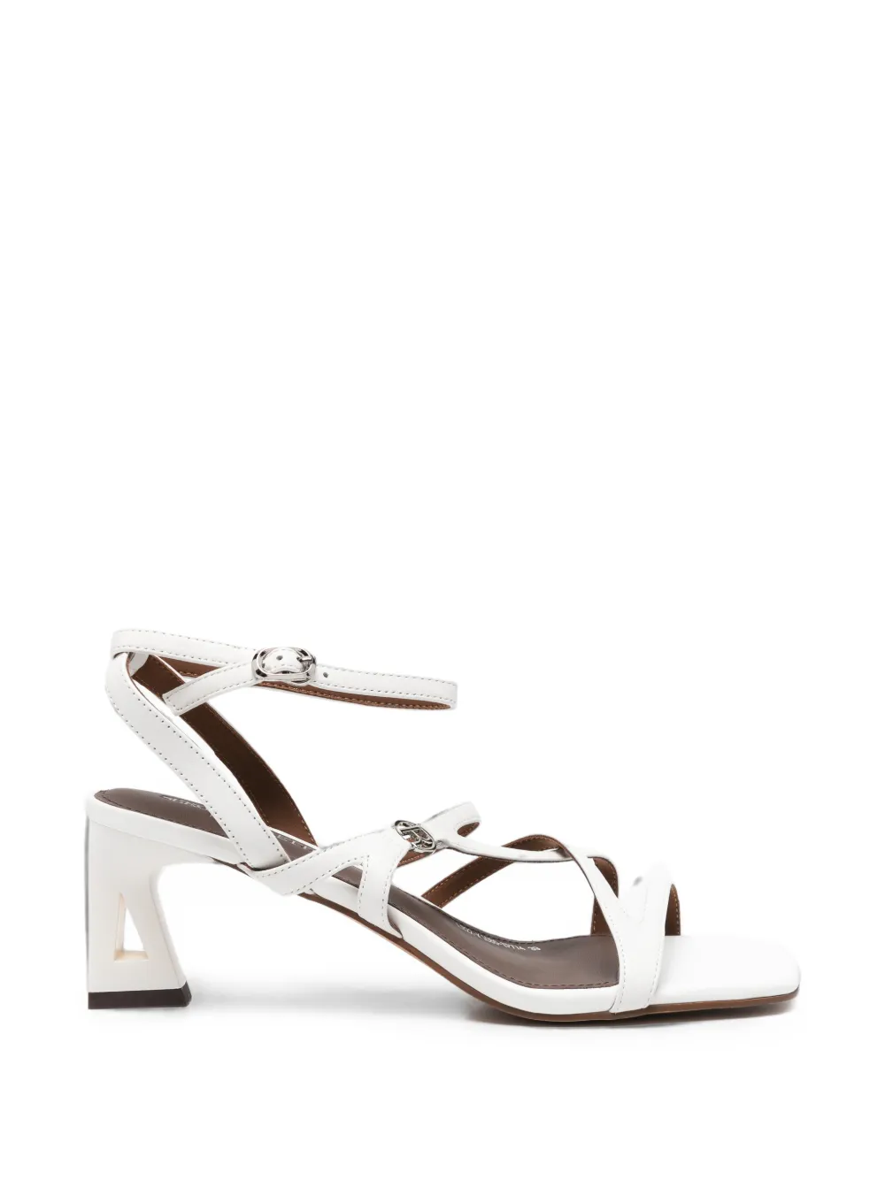 SERGIO MORETTI FIRENZE strappy geometric-heel sandals - Bianco