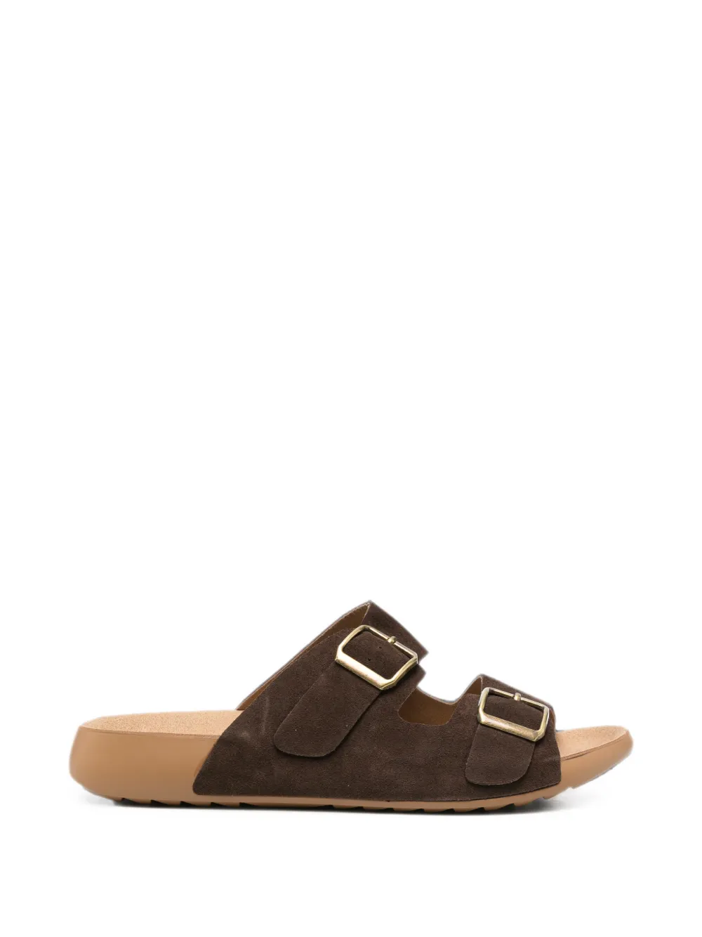 SERGIO MORETTI FIRENZE Sandali con fibbia in pelle scamosciata - Marrone