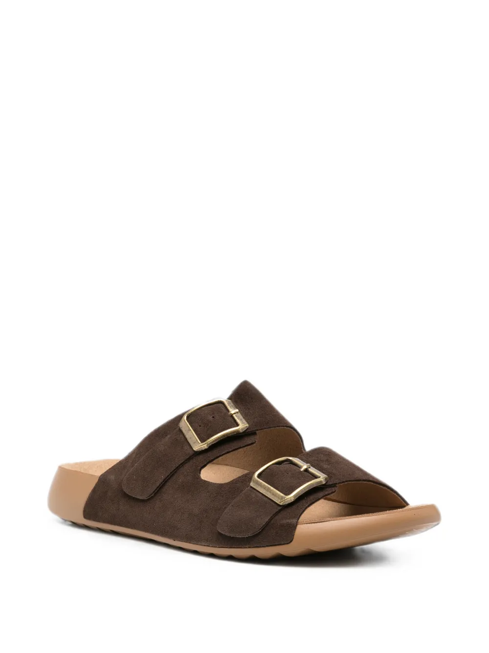 SERGIO MORETTI FIRENZE buckle-fastening suede sandals Bruin