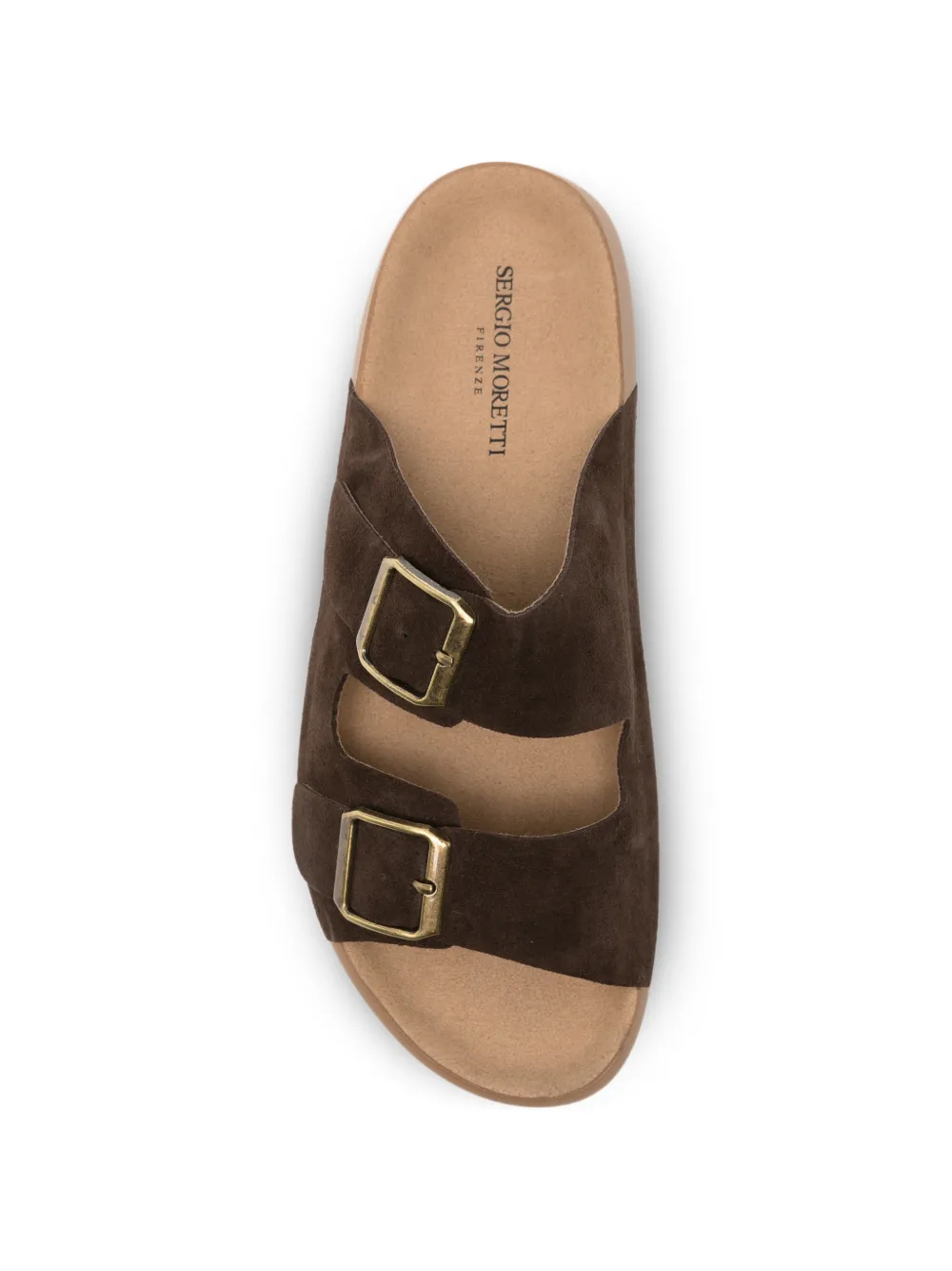 SERGIO MORETTI FIRENZE buckle-fastening suede sandals Bruin
