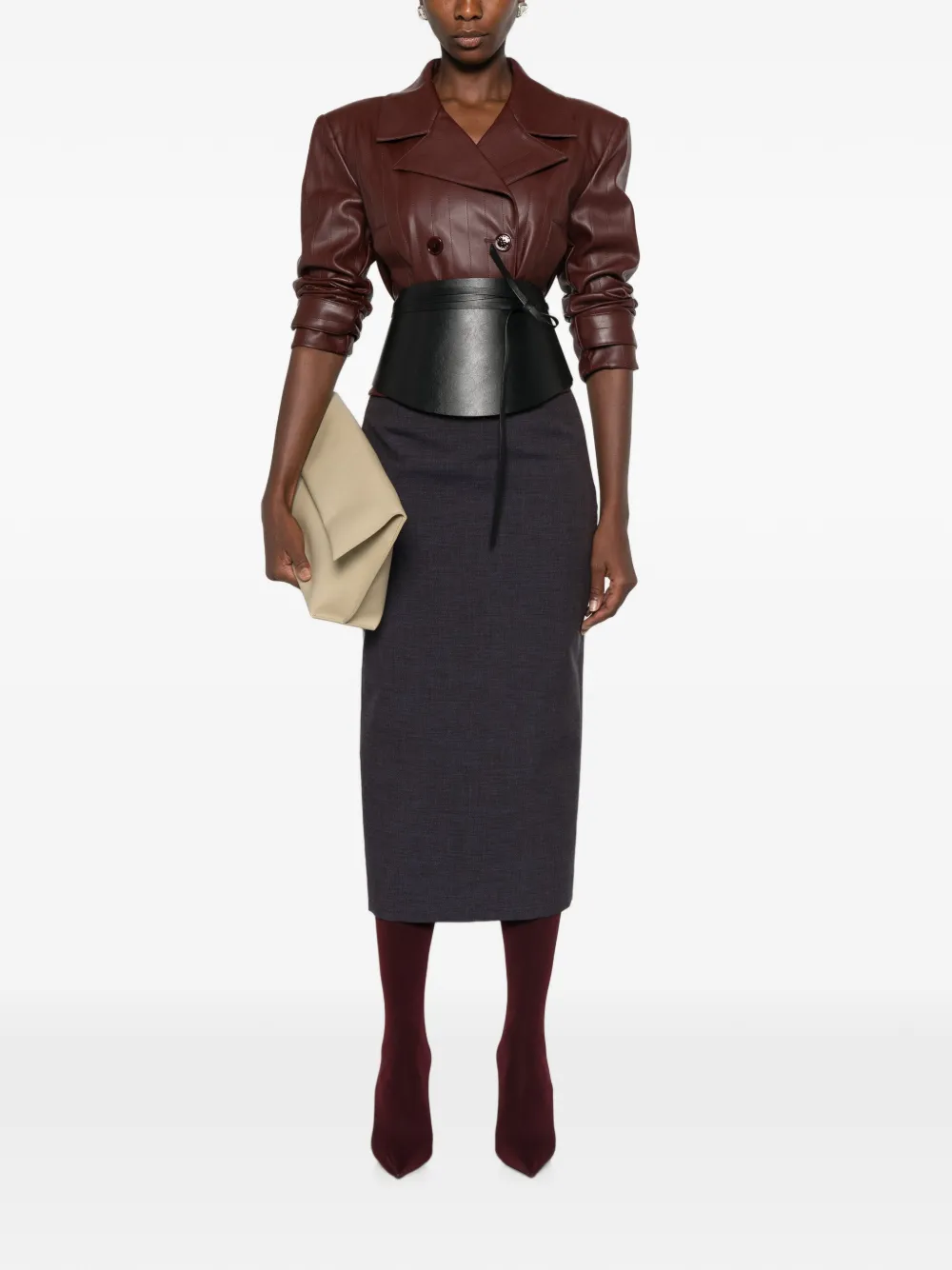 Mugler Pencil Skirt in Blue, view 2
