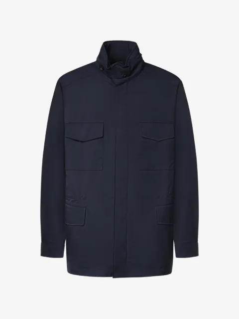 Loro Piana high-neck multi-pocket jacket