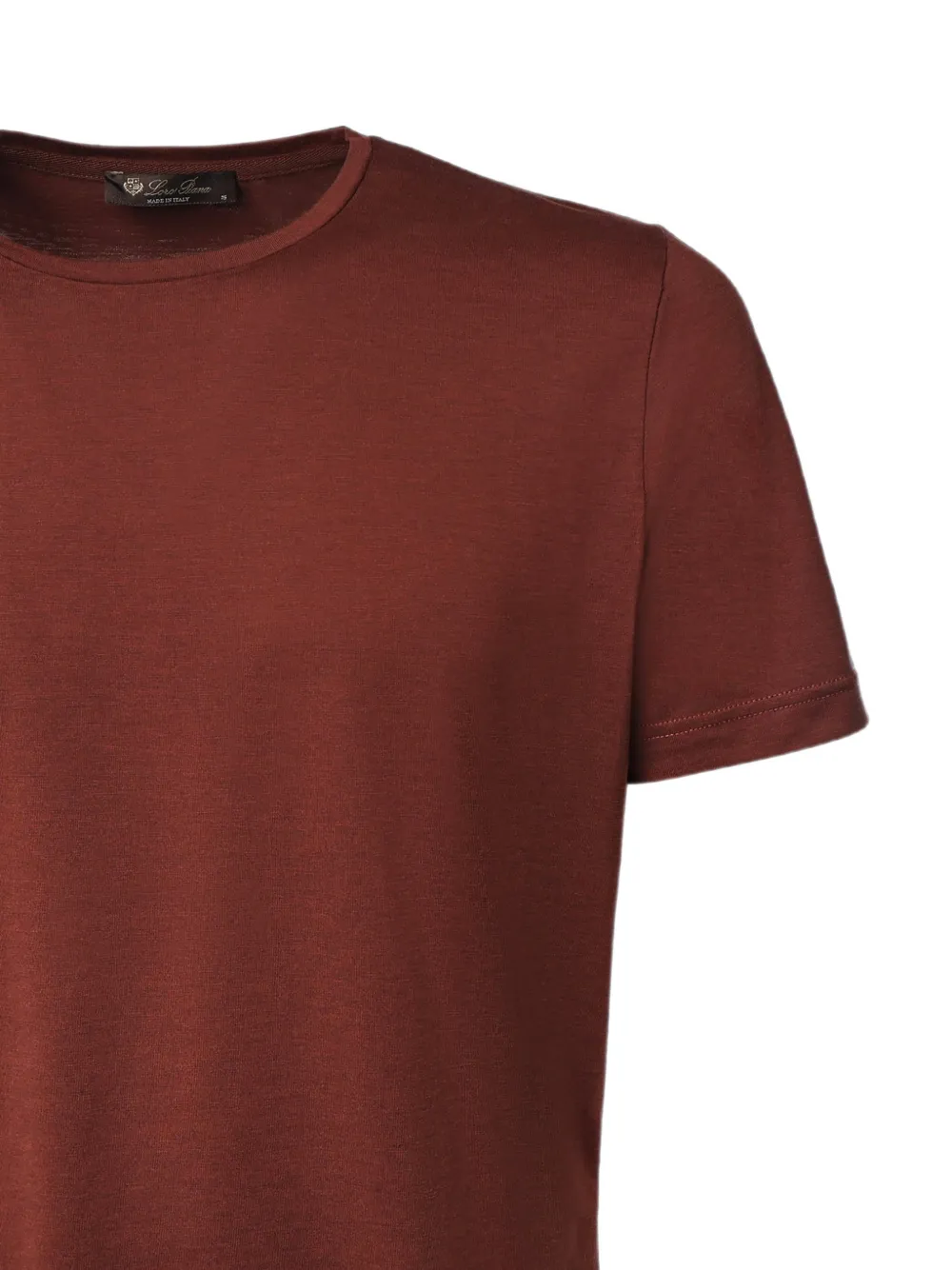 Loro Piana Levo T-shirt Silk and Cotton in Brown, view 3