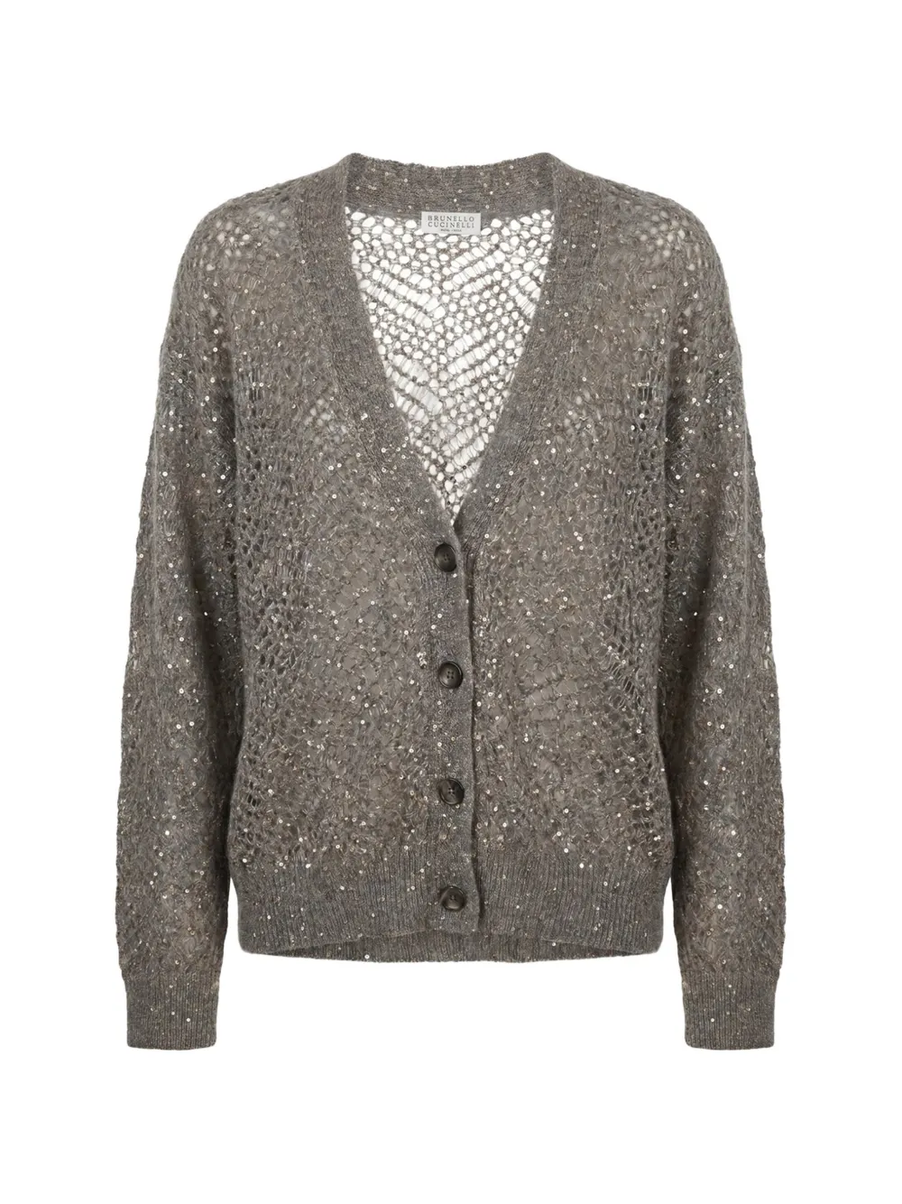 Brunello Cucinelli Dazzling sequin-embellished cardigan - Grigio