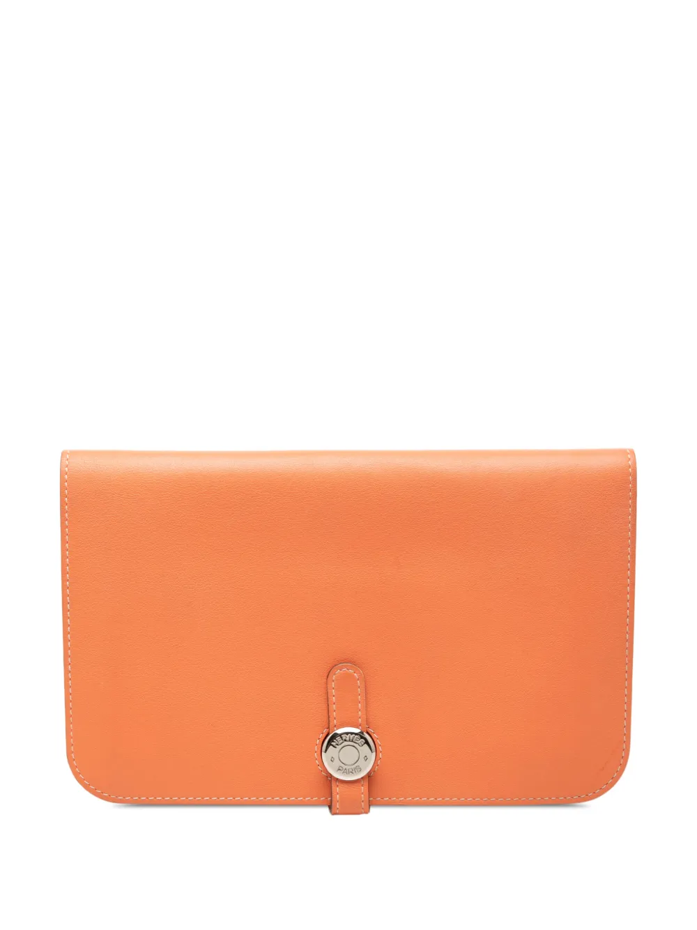 Hermès Pre-Owned 2013 Clemence Dogon Duo Wallet GM long wallets - Orange