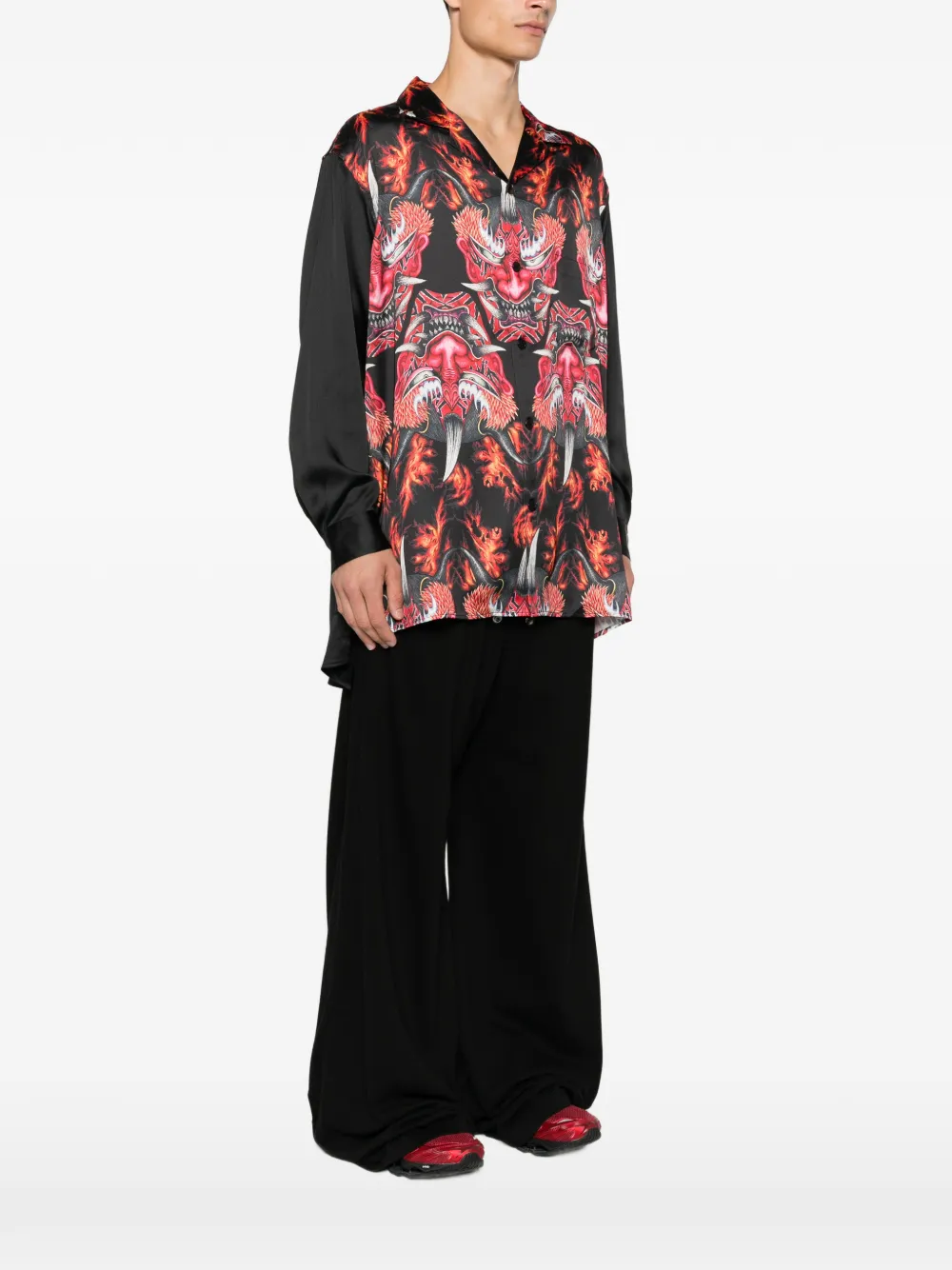 Y-3 Overhemd met grafische print Zwart