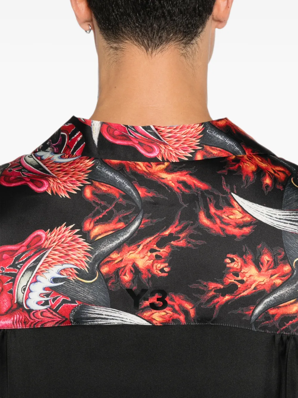 Y-3 Overhemd met grafische print Zwart