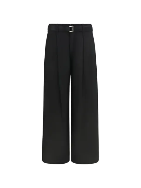 sacai belted pleated trousers