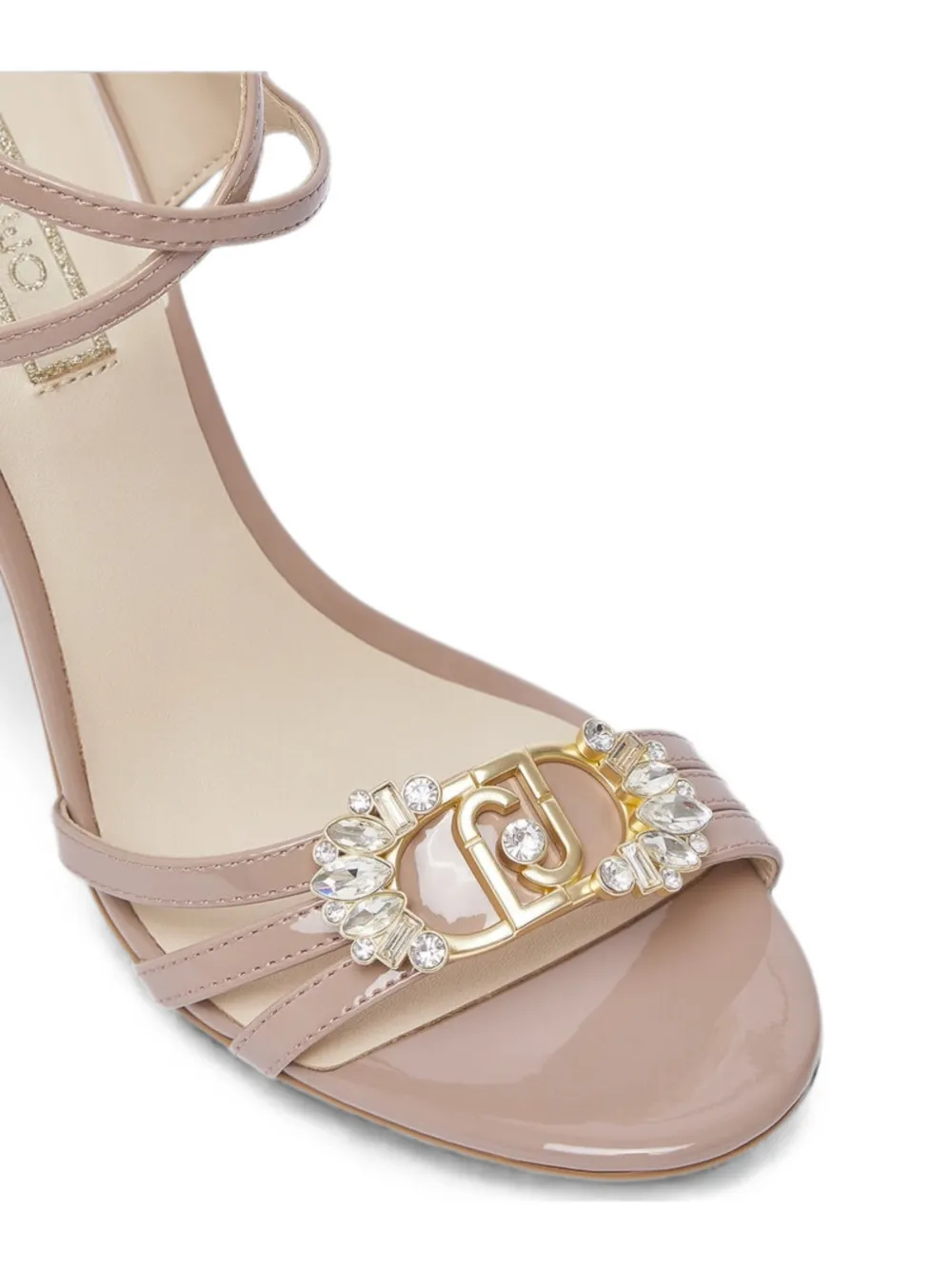 LIU JO crystal-embellished leather sandals Beige
