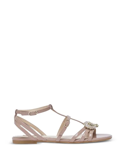 LIU JO sandalias de charol de piel con detalles de cristal