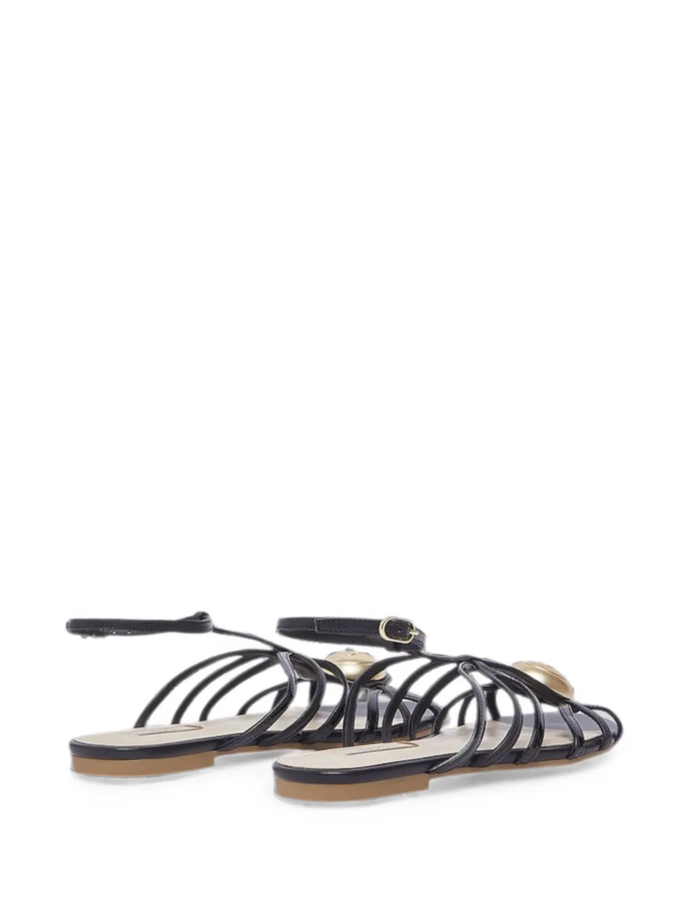 LIU JO logo-plaque caged sandals Zwart