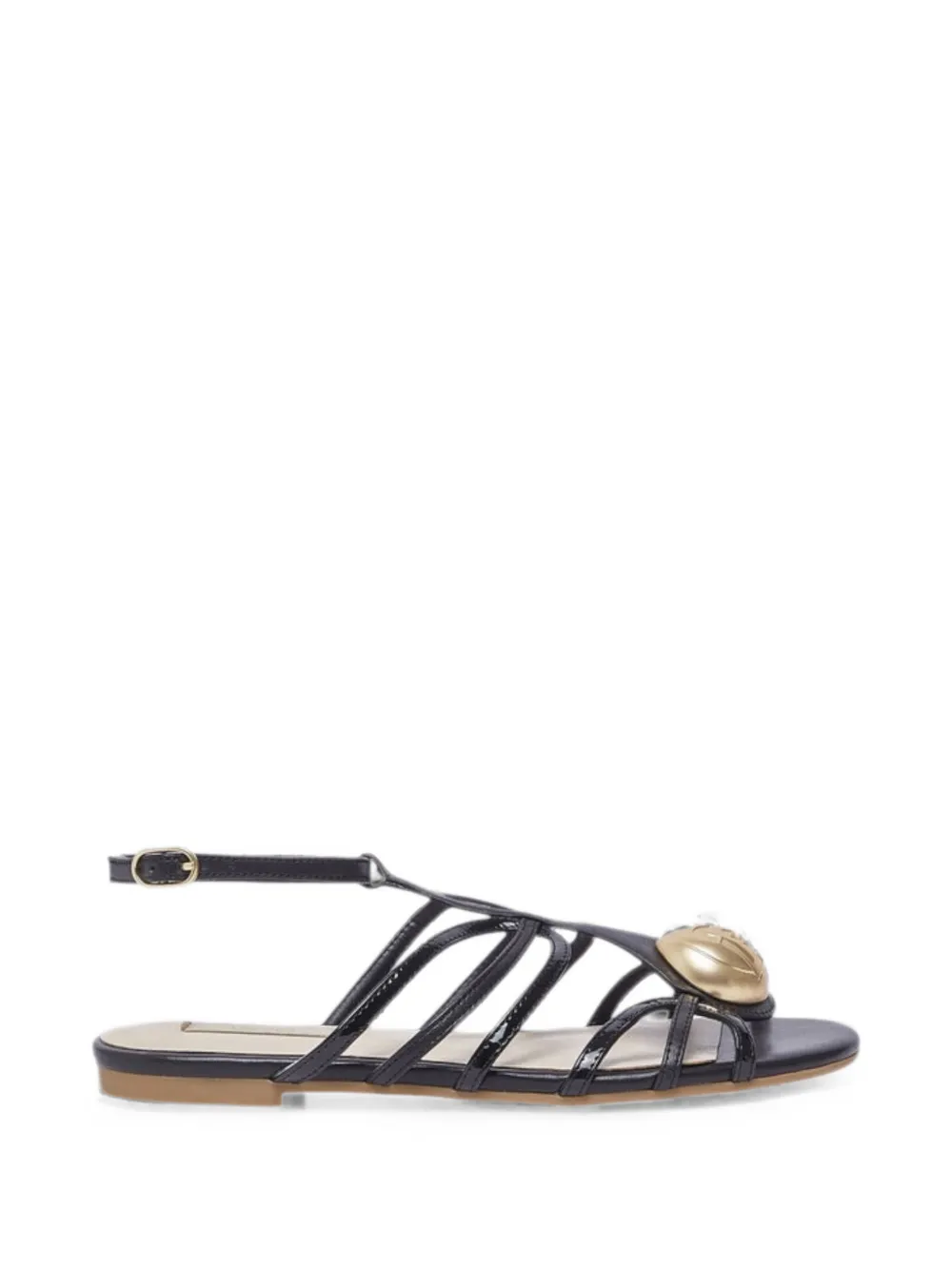 LIU JO logo-plaque caged sandals - Nero