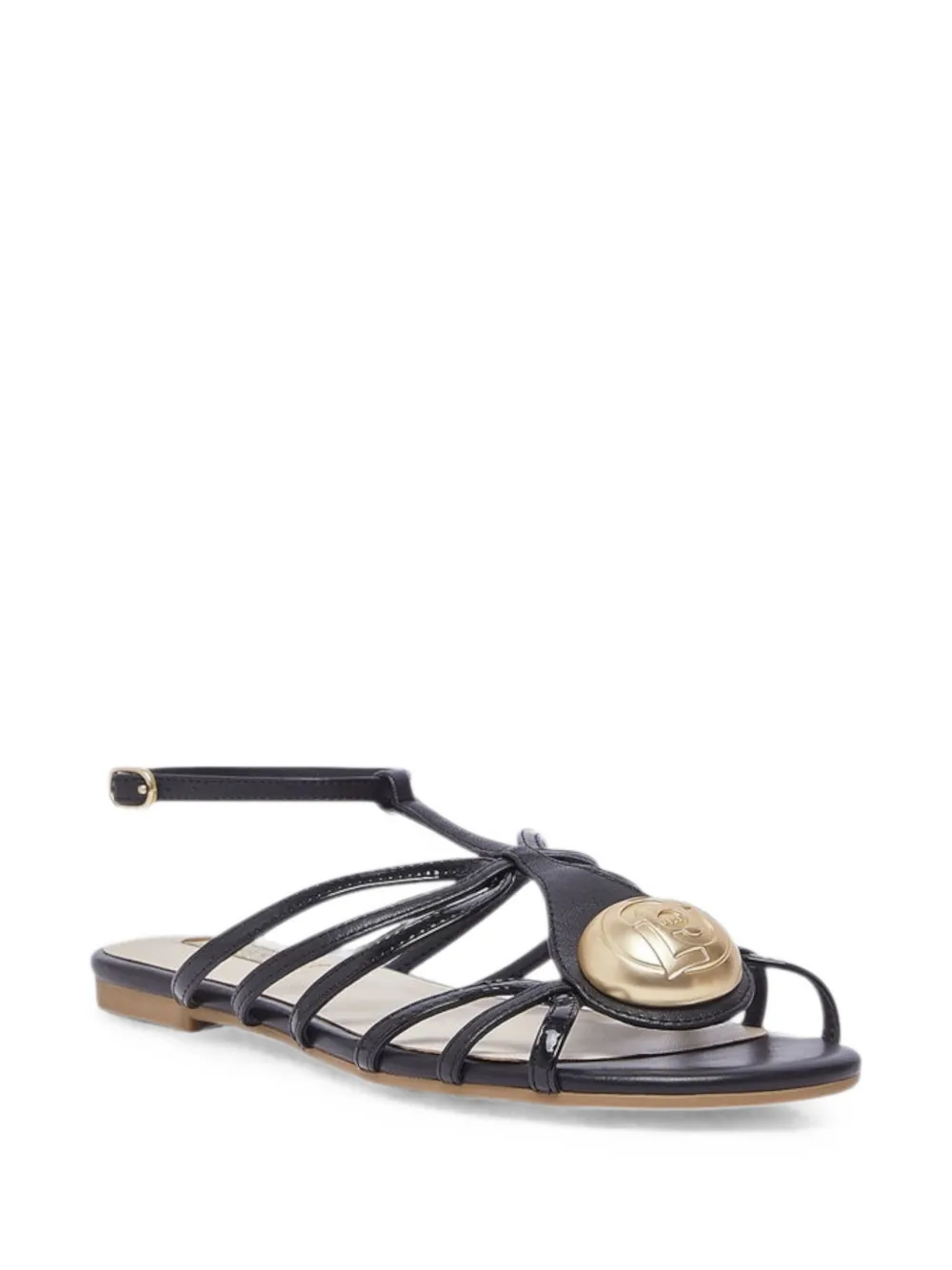 LIU JO logo-plaque caged sandals Zwart