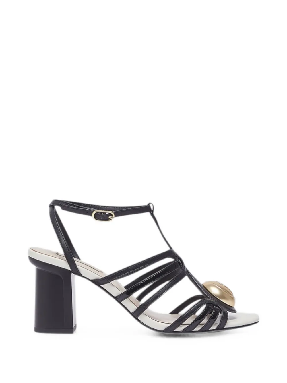 LIU JO logo-plaque caged sandals - Nero