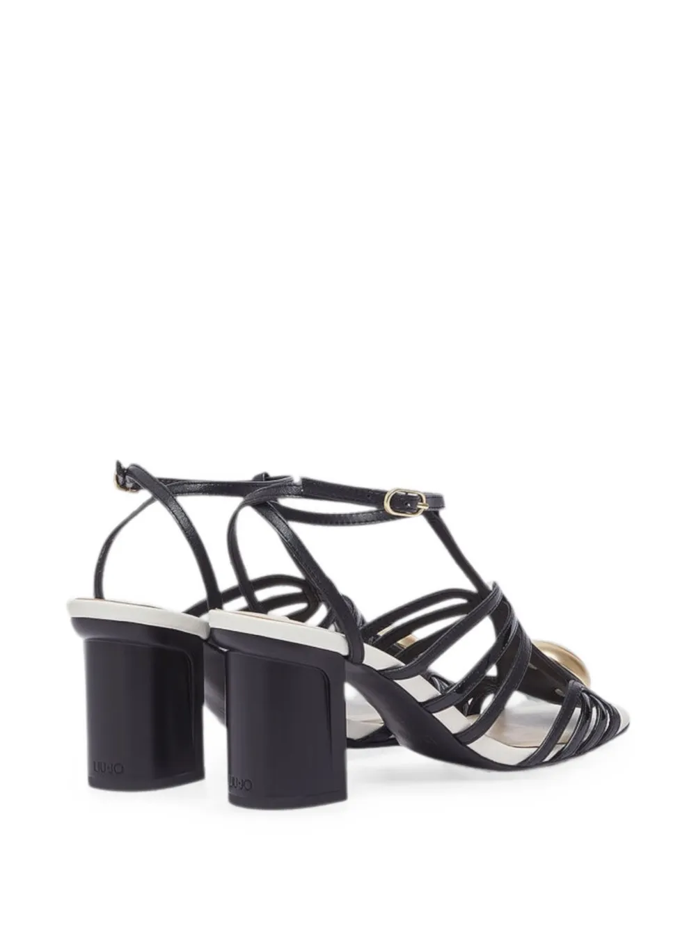 LIU JO logo-plaque caged sandals Zwart