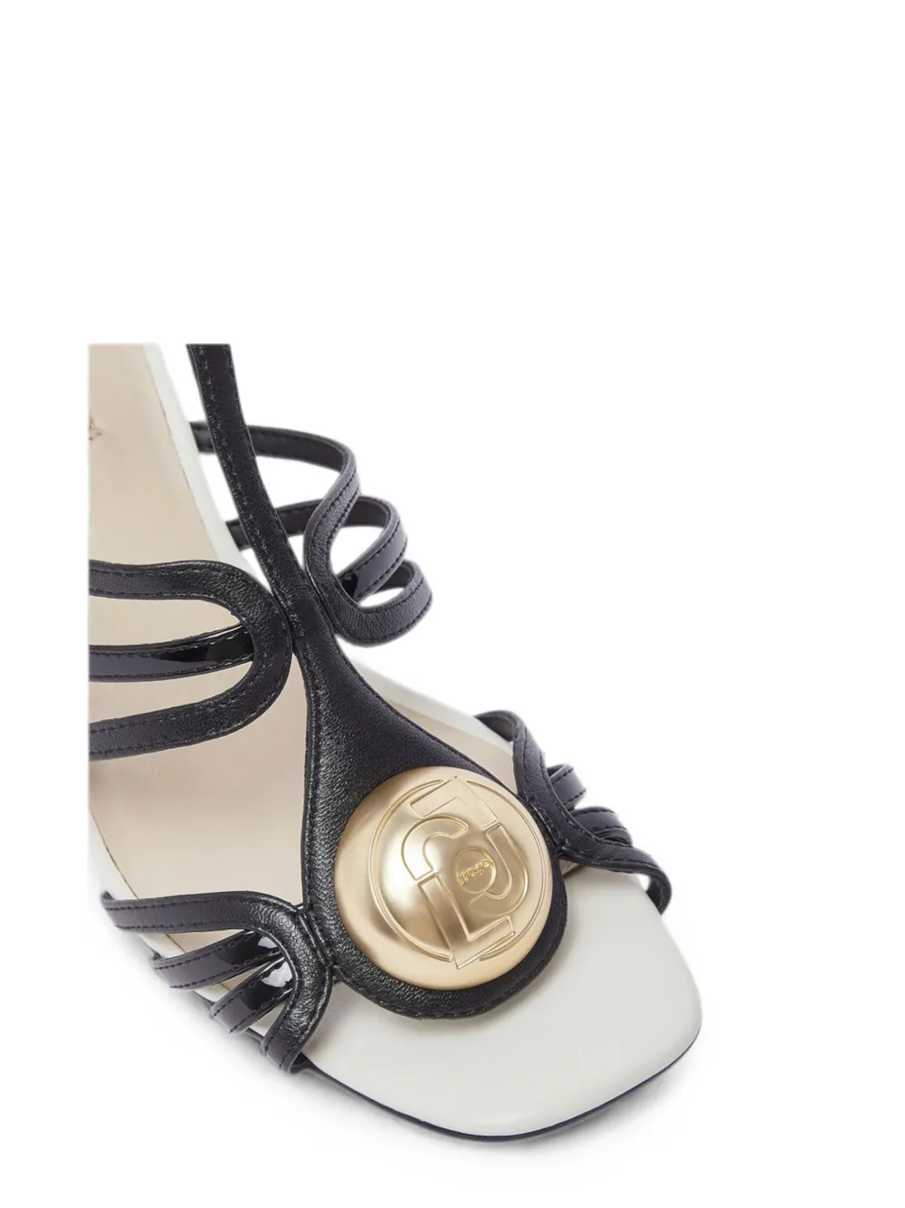 LIU JO logo-plaque caged sandals Zwart