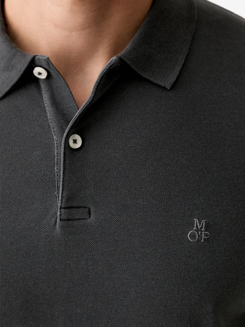 Marc O'Polo Poloshirt met geborduurd logo Grijs