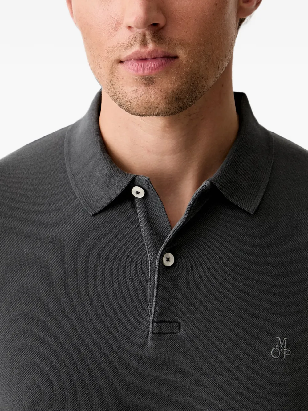 Marc O'Polo Poloshirt met geborduurd logo Grijs