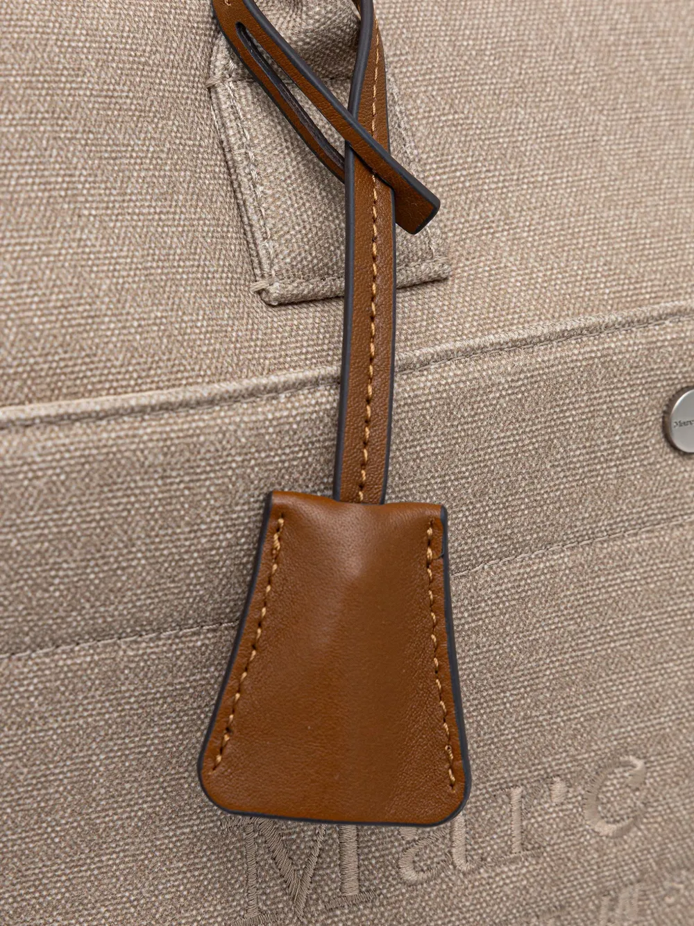 Marc O'Polo Shopper met geborduurd logo Beige