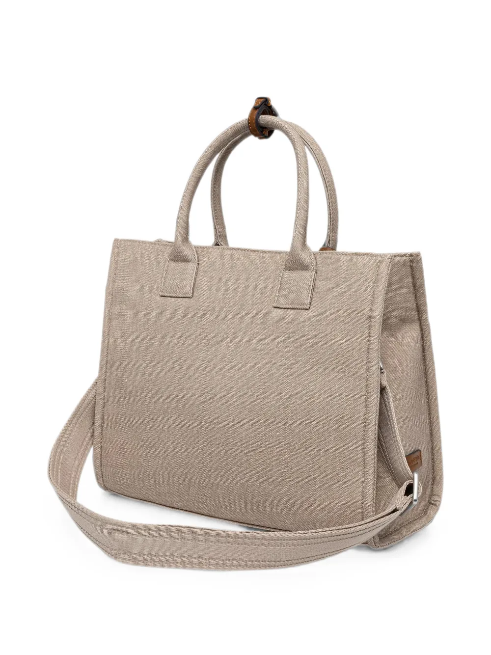 Marc O'Polo Shopper met geborduurd logo Beige