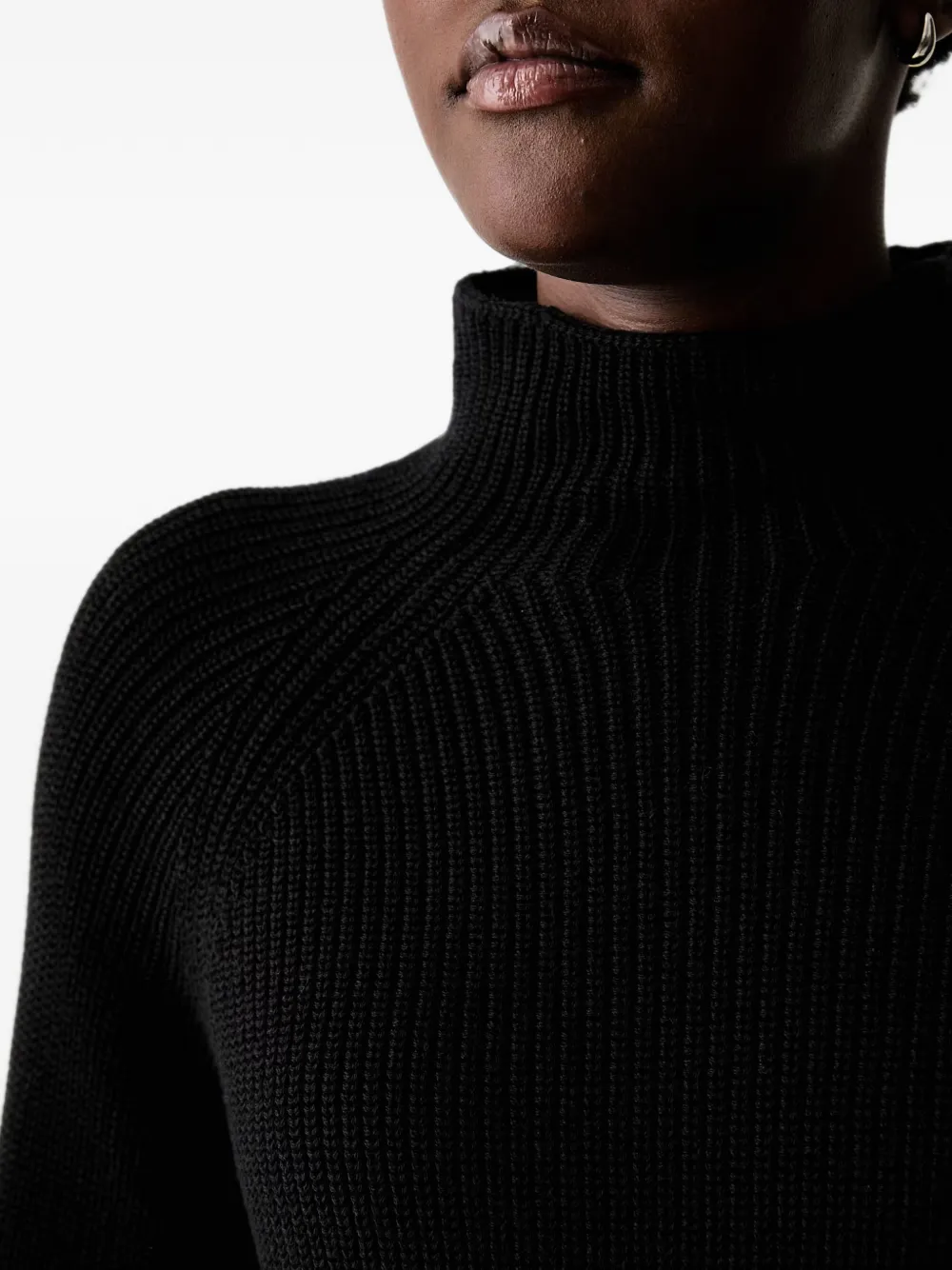 Marc O'Polo Geribbelde trui met raglan mouwen Zwart