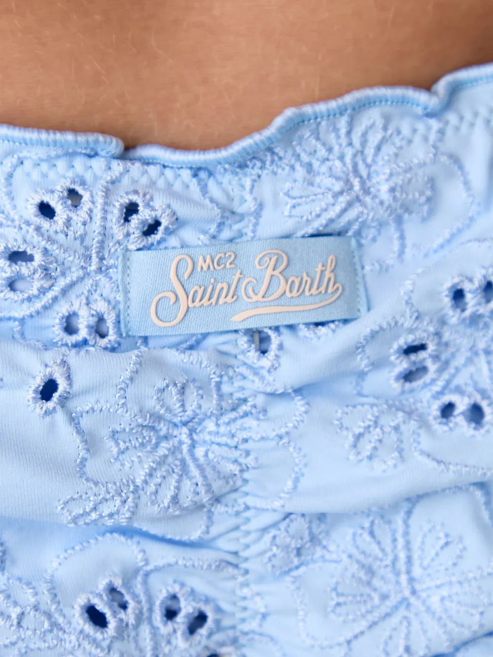 MC2 Saint Barth Broderie anglaise bikini met strik Blauw
