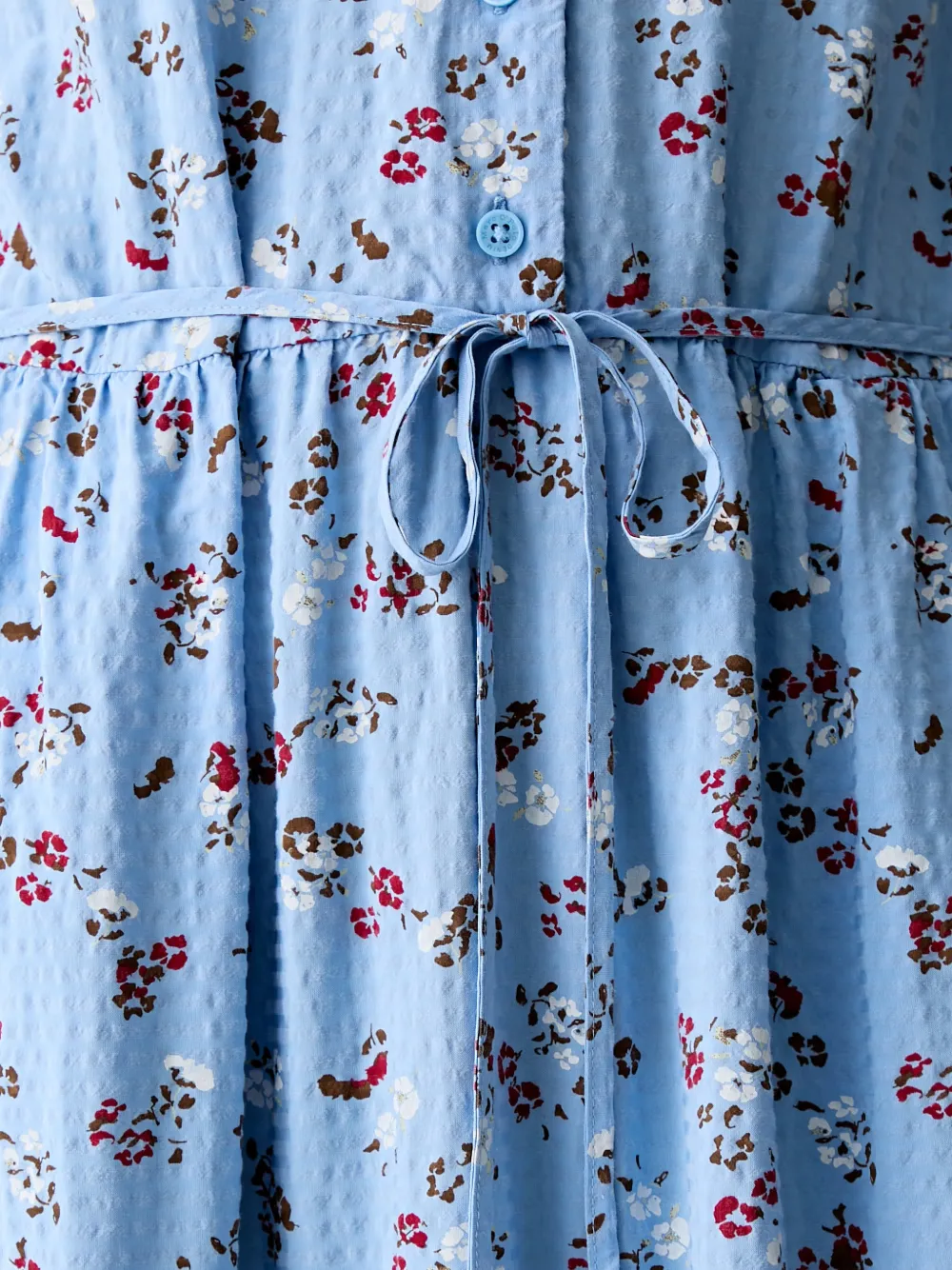 Marc O'Polo floral-print tie-waist midi dress Blauw