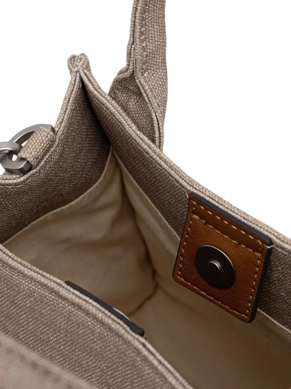 Marc O'Polo Kleine canvas shopper met geborduurd logo Beige