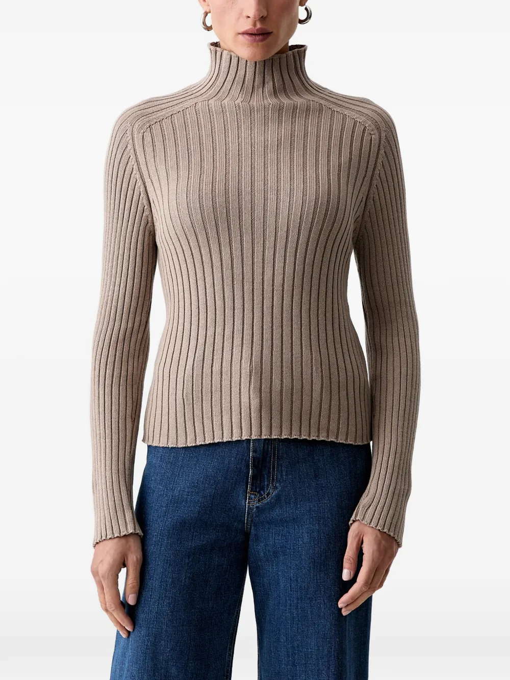 Marc O'Polo ribbed-knit high-neck sweater - Braun
