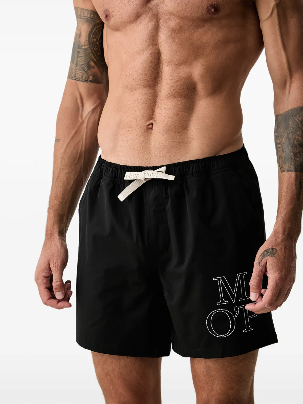 Marc O'Polo logo-print swim shorts - Nero