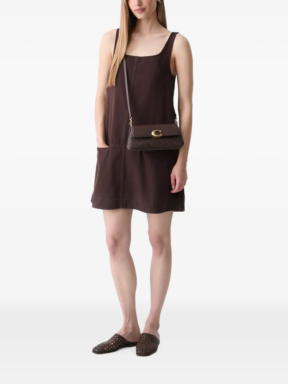 Marc O'Polo square-neck mini dress - Marrone