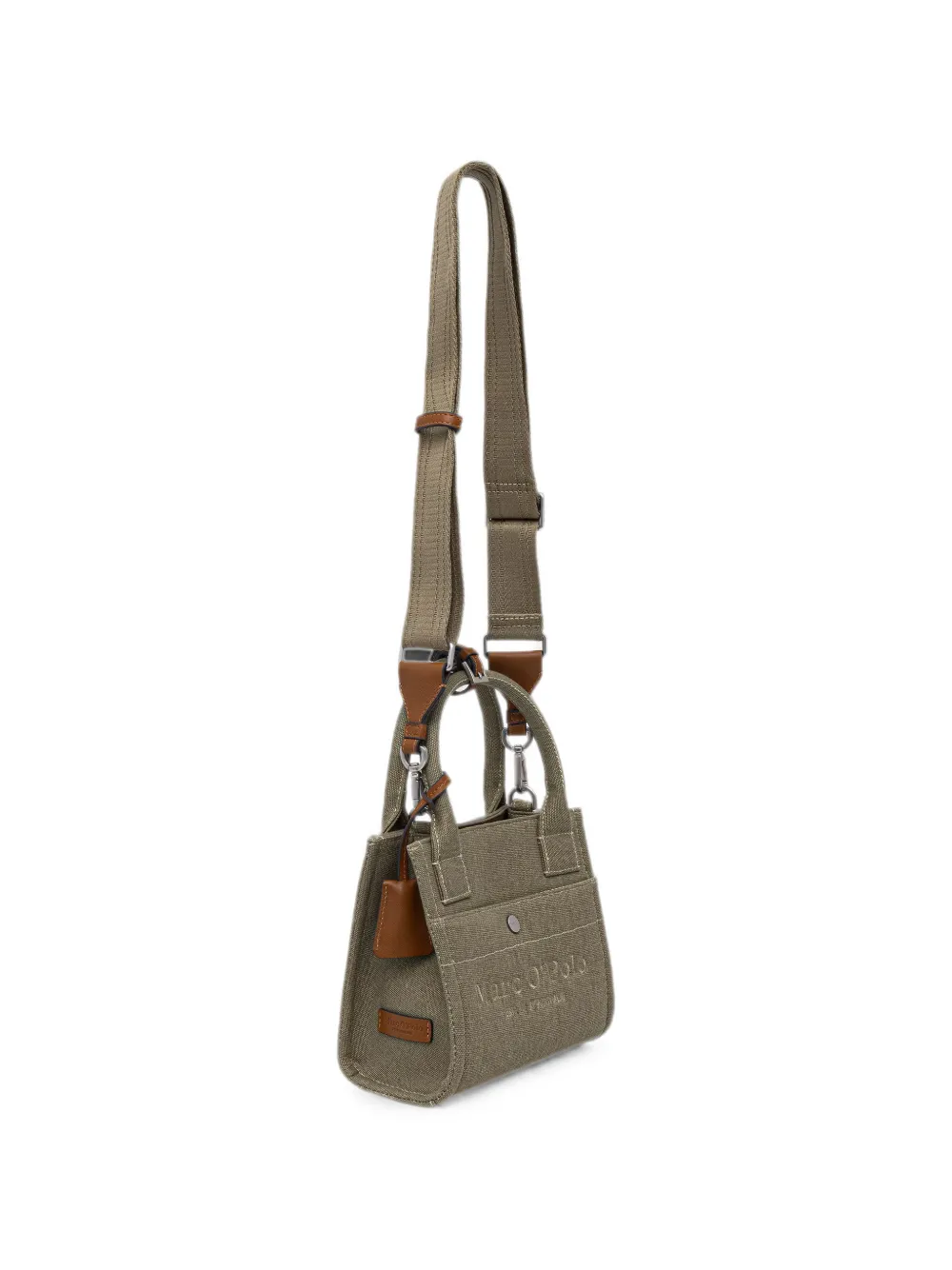 Marc O'Polo Kleine shopper met geborduurd logo Groen