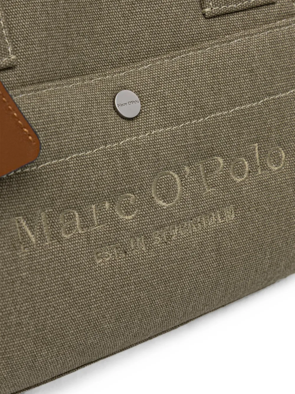 Marc O'Polo Kleine shopper met geborduurd logo Groen